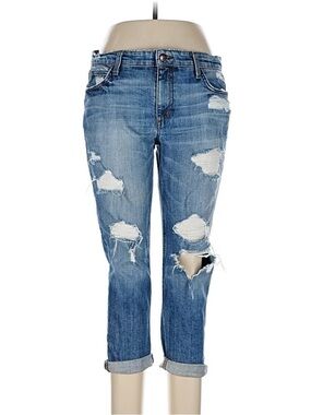 Joe's Jeans Distressed Cropped Boyfriend Jeans in Blue